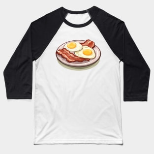 Bacon and fried egg in plate Baseball T-Shirt